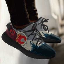 Load image into Gallery viewer, Shark Calgary Flames NHL Yeezy Boost 350 v2 Shoes Christmas Gift L2210-05
