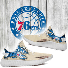 Load image into Gallery viewer, Scratch Philadelphia 76ers NBA Yeezy Boost 350 v2 Shoes Christmas Gift L2310-023