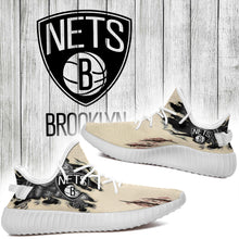 Load image into Gallery viewer, Scratch Brooklyn Nets NBA Yeezy Boost 350 v2 Shoes Christmas Gift L2310-03