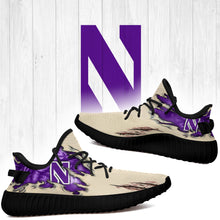 Load image into Gallery viewer, Scratch Northwestern Wildcats NCAA Yeezy Boost 350 v2 Shoes Christmas Gift L1810-98